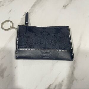 Coach Black Signature Keychain Wallet
